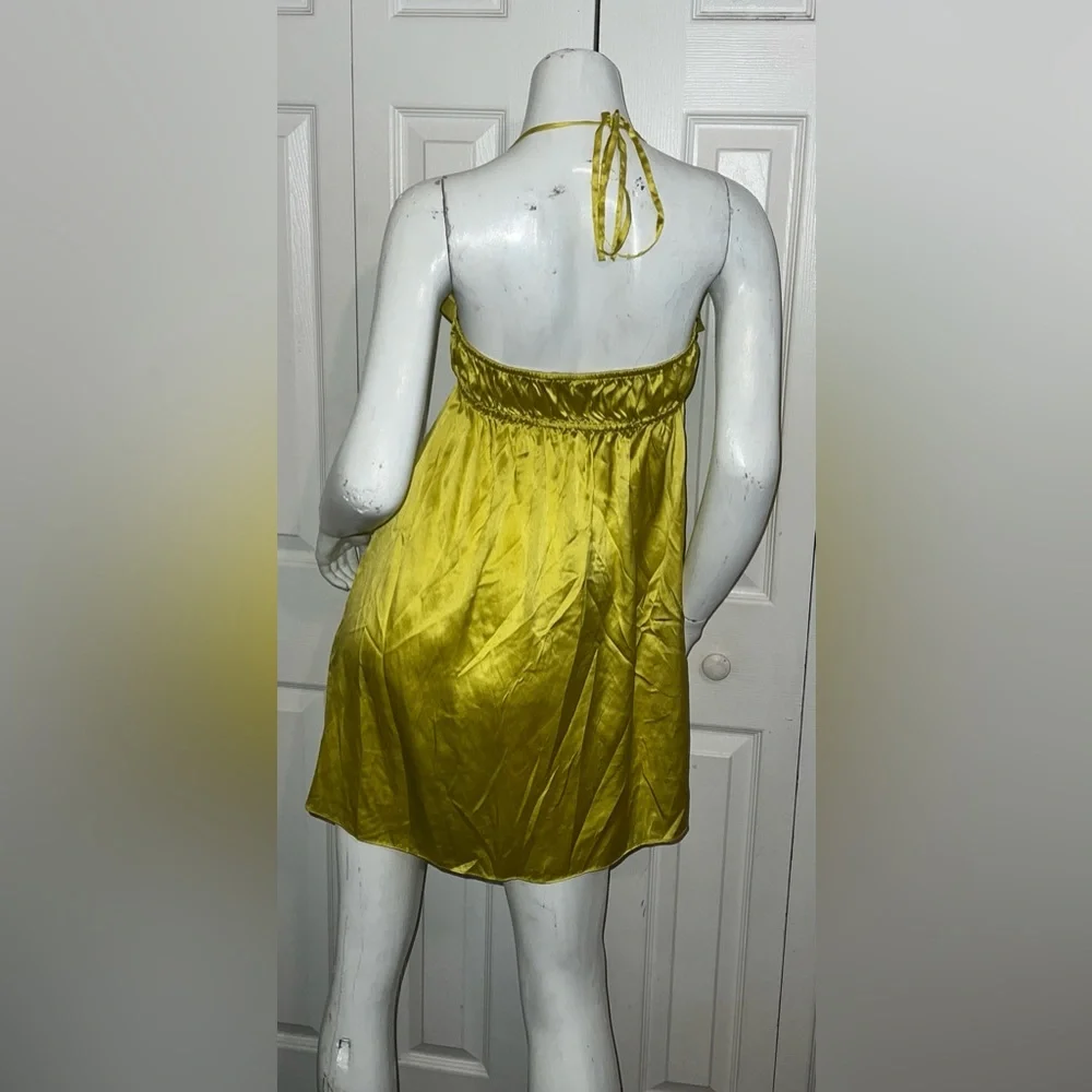 Marciano Light Yellow Silk Blend Slip Mini Dress - Picture 2 of 5